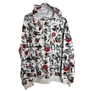 NWOT Marvel Hoodie, Sz. Large (wht/blk/red)